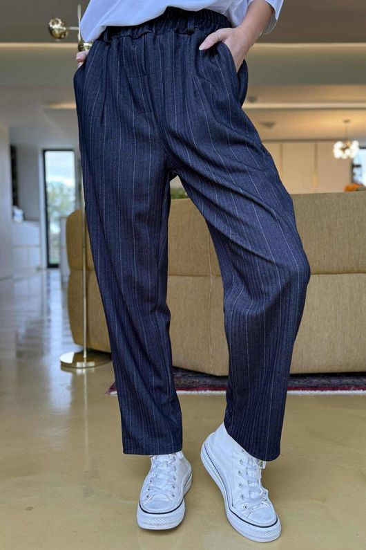Wall Street Stretch Herringbone City Pant Navy